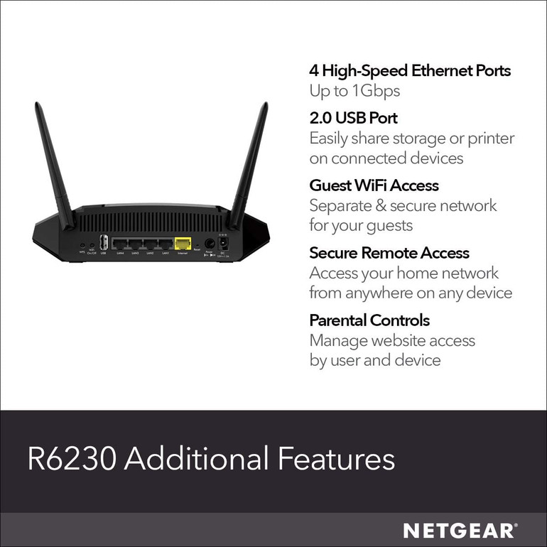 WiFi Router (R6330) - AC1600 Dual Band Wireless Speed
