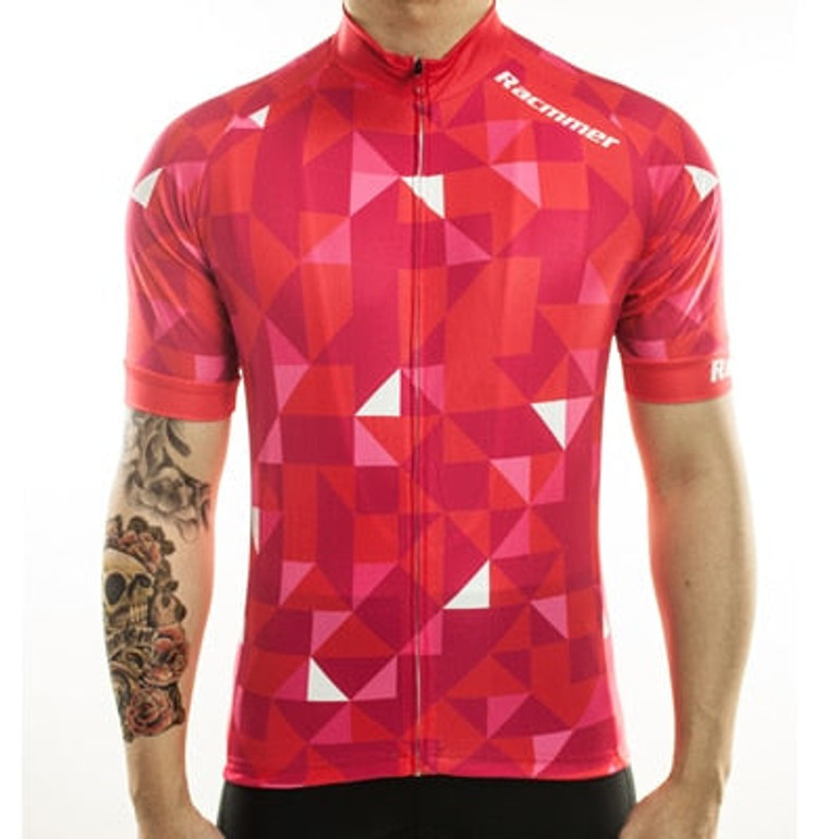 Full Zip Pixelated Triangle Cycling Jersey