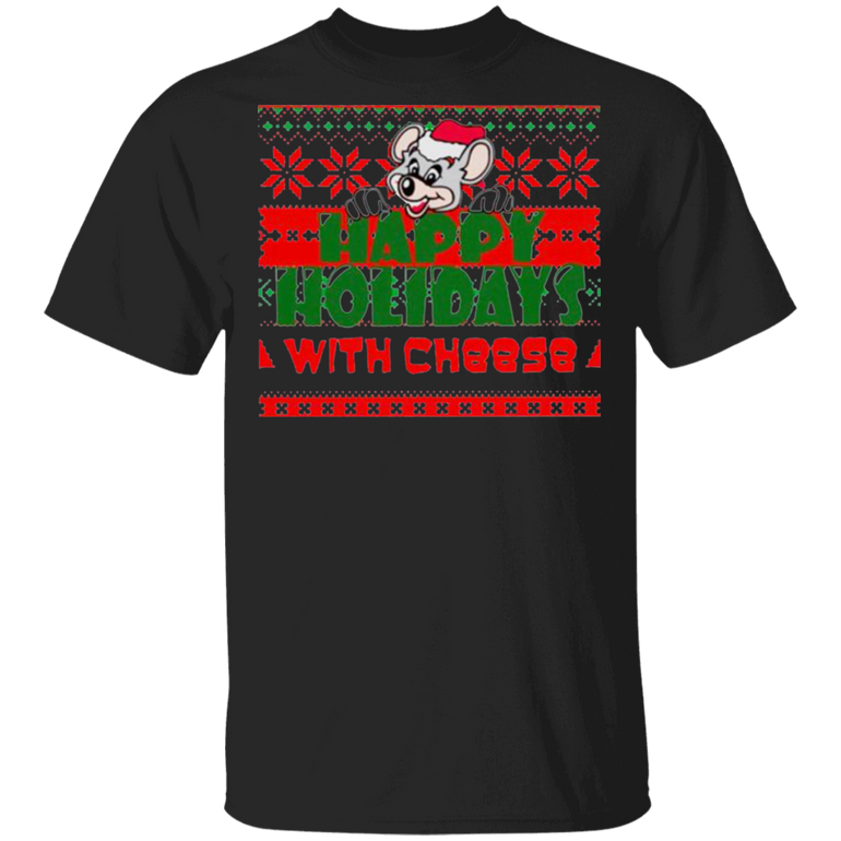 Happy Holidays With Cheese Shirt Cute T-Shirt For Girl Men Gift