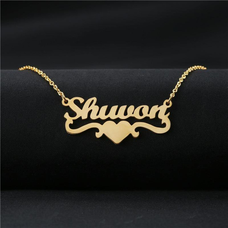 JOSEOD Designer Heart With Personalized Name Necklace