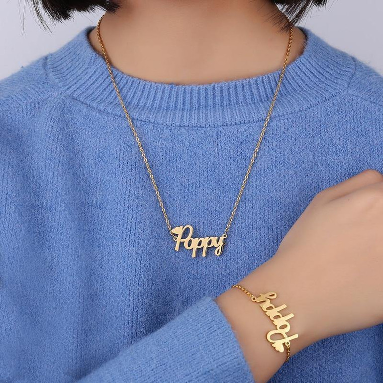 JOSEOD Custom Poppy Style Stainless Jewelry Set