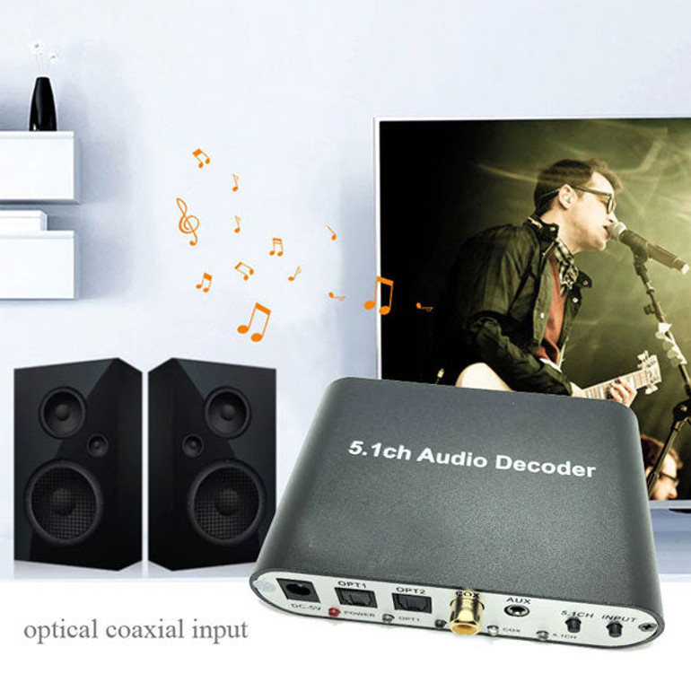DIGITBLUE® 5.1 Digital Audio Decoder | Bluetooth Audio Gear Decoder |  USB DAC Audio Converter | Optical SPDIF Coaxial AC3 DTS to 5.1CH Analog Audio DAC