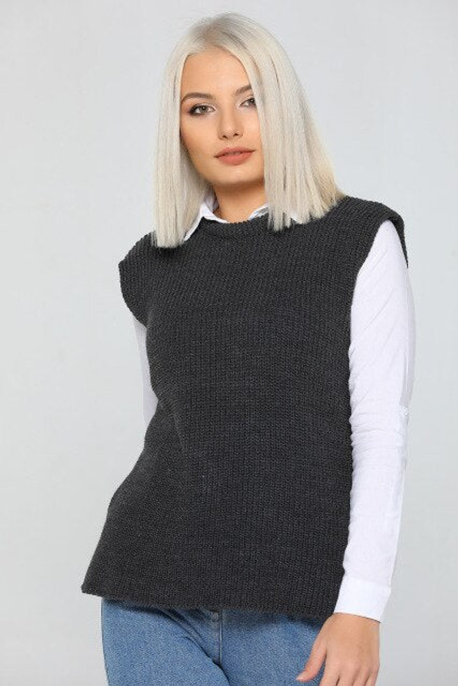 Plaid Knitted Sweater Vest Women 2020 Oversized Pullover Vintage Sleeveless V-Neck Korean Female Waistcoat Sweater Tops