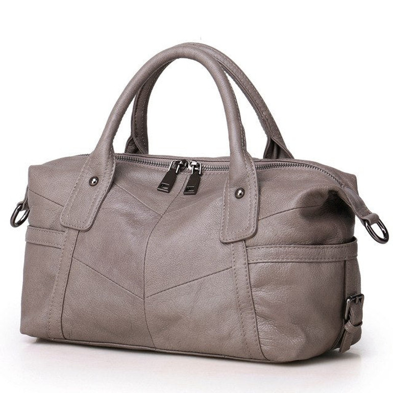 Genuine Leather Women's Handbag Designer Brand Tote Bag Ladies Leather Shoulder Bag Fashion Real Leather Vintage Women Bag