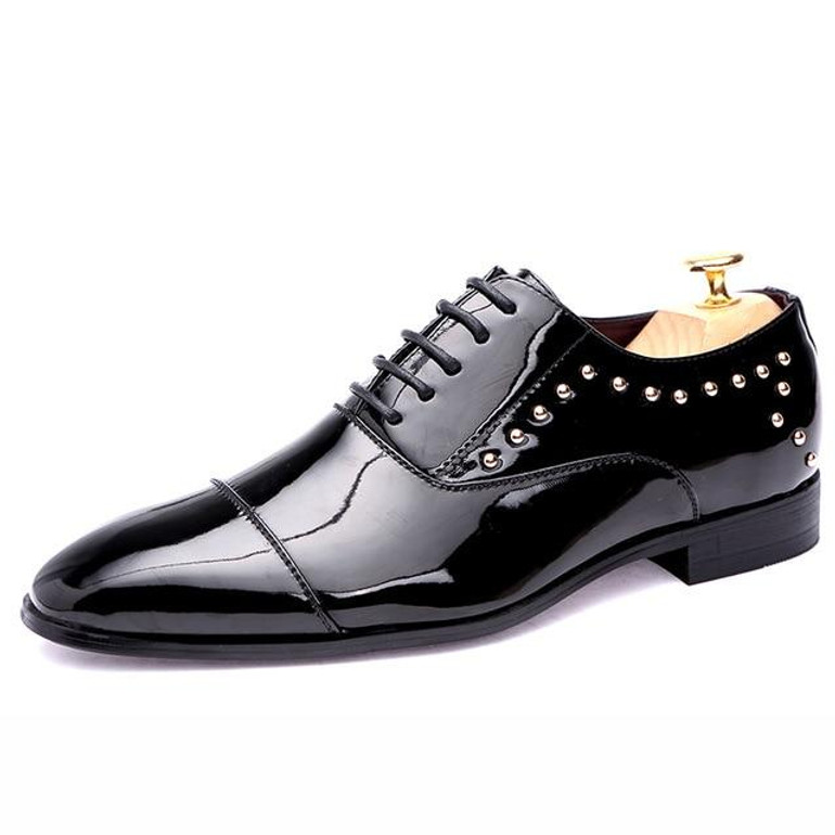 Black Fashion Luxury Men Wedding Dress Leather Shoes