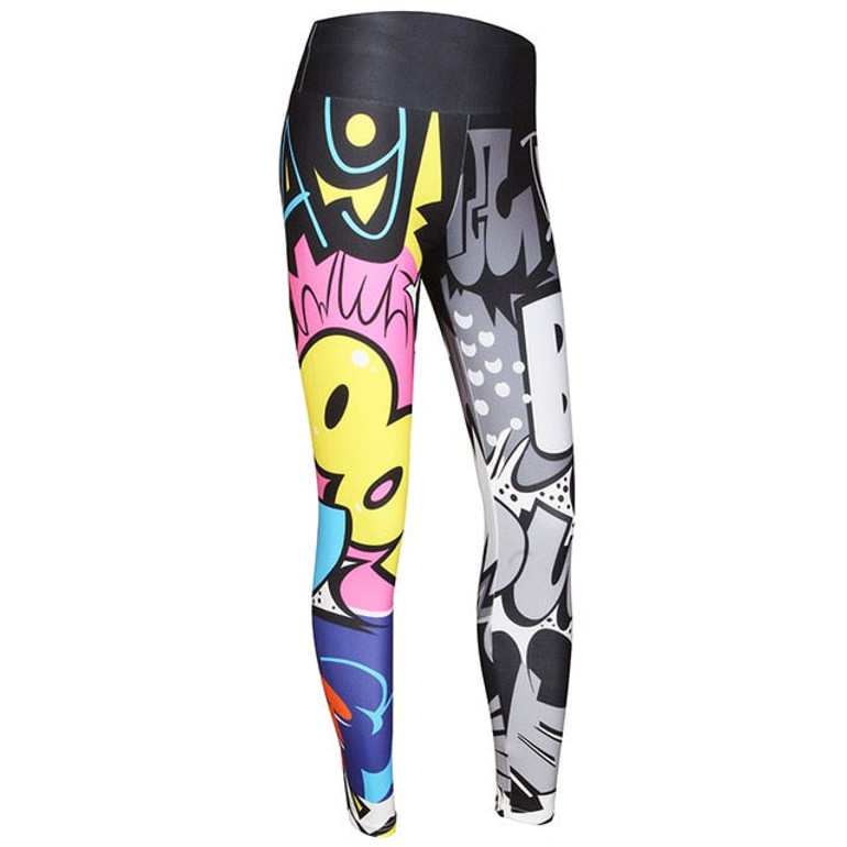 CHRLEISURE Women Digital Printing Leggings Workout Leggings High Waist Push Up Legging Fitness Leggings Women'S Pants