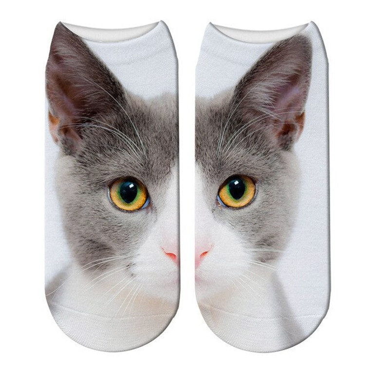 New 3D Printing Women Socks Cotton Sock Fashion Unisex Animal Socks Cat