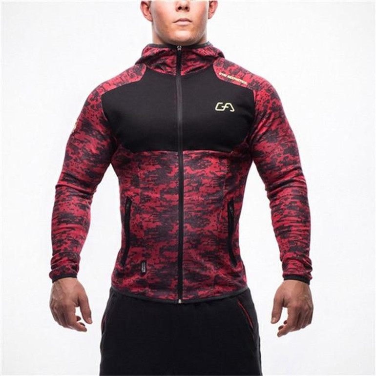Mens Fitness Bodybuilding Sweatshirt Hoodie Gyms Workout Hooded Zipper Jacket Male Joggers Sportswear Casual Brand Clothing Tops