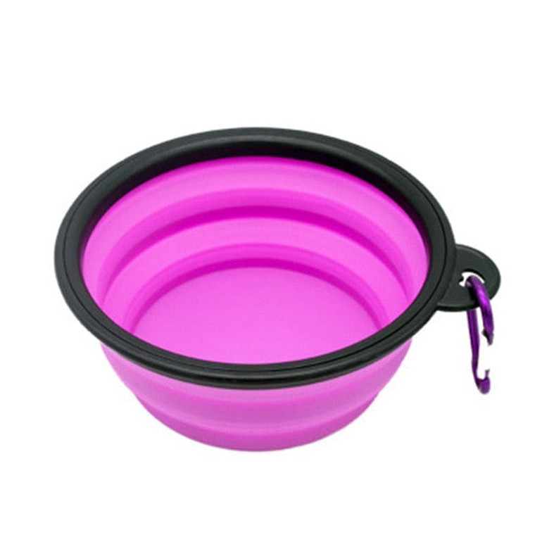 1PC Foldable Silicone Bowl for Pet Candy-Colored Outdoor Travel Portable Nursing Pitcher Pet Dog Bowl