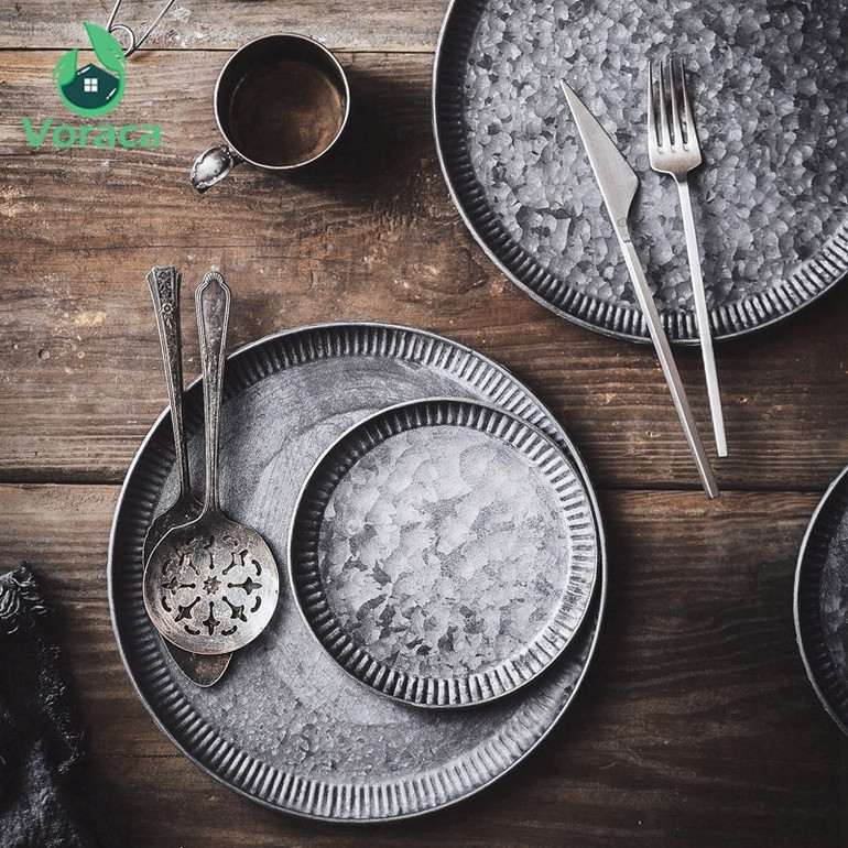 Vintage Iron Serving Plates by SIA