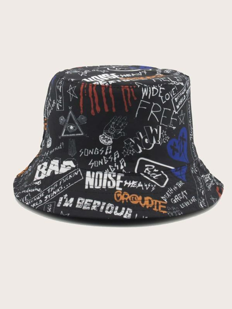 Graffiti Letter Graphic Bucket Hat