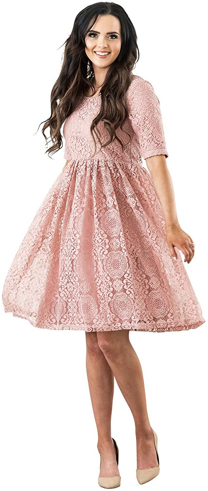 Erin Modest Lace Dress, Modest Bridesmaid Dress