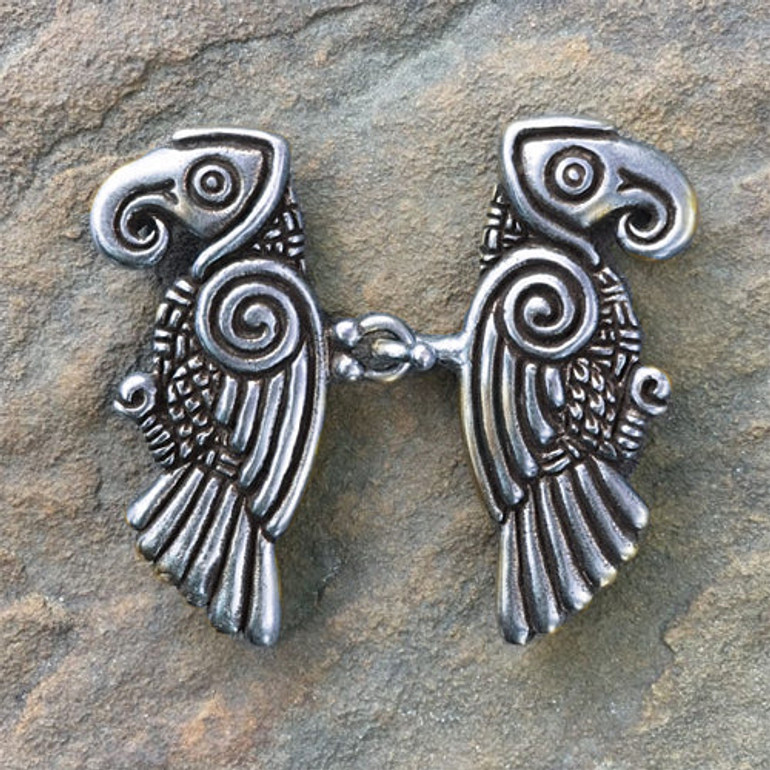 Huginn & Muninn Cloak Clasp - Silver or Bronze