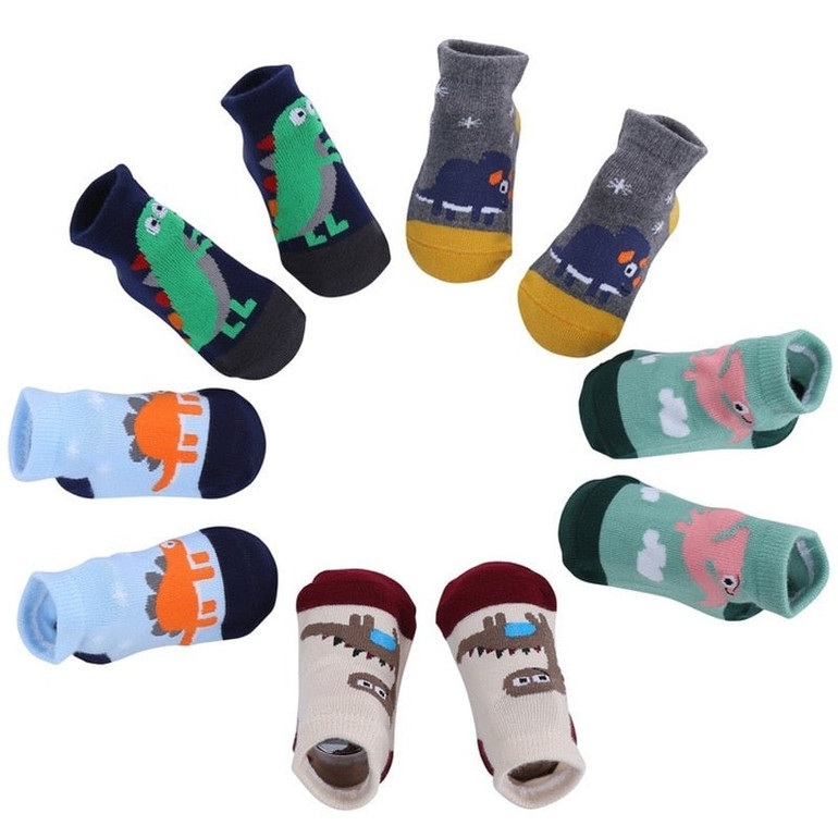 Jurassic Baby Dinosaur Cotton Socks (5 Pairs)