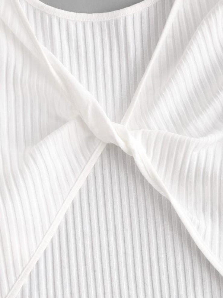 Twist Rib-Knit Crop Tee