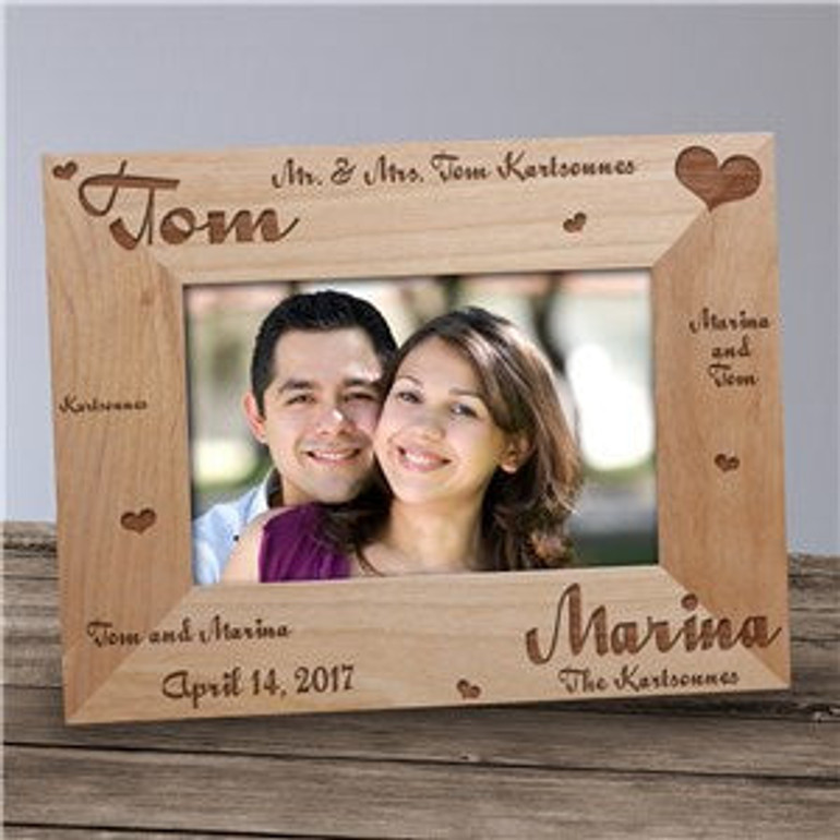 Mr. and Mrs. Wedding Wooden Picture Photo Frame
