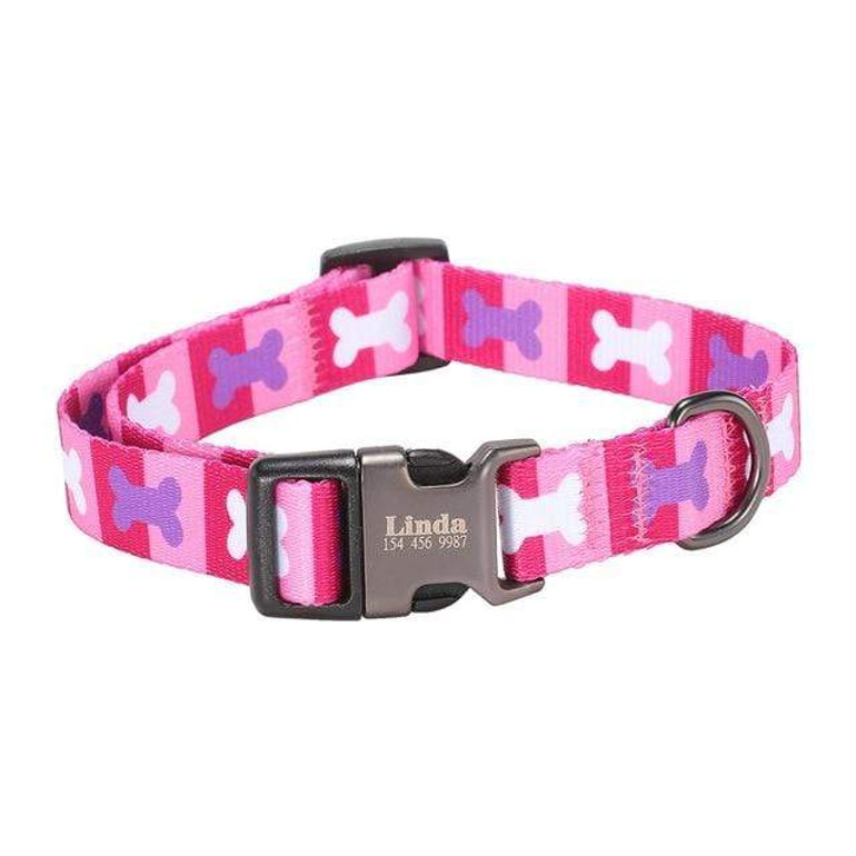 Personalized Nylon Customized Pet Id Tag Collar