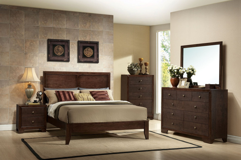 Acme 19567EK Madison 4 Pieces Espresso wood King Panel Bedroom Set