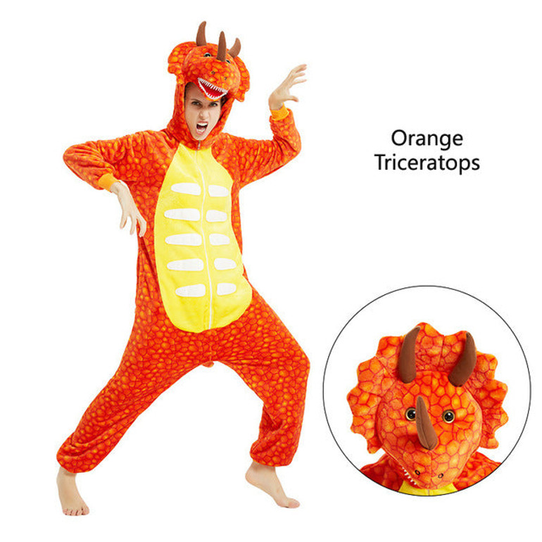 Kigurumi Cosplay Unicorn Pajamas Animal Onesie for Children Girls Boys Sleepwear Kids Cartoon 3D Lion Stitch Pyjama Suit Winter