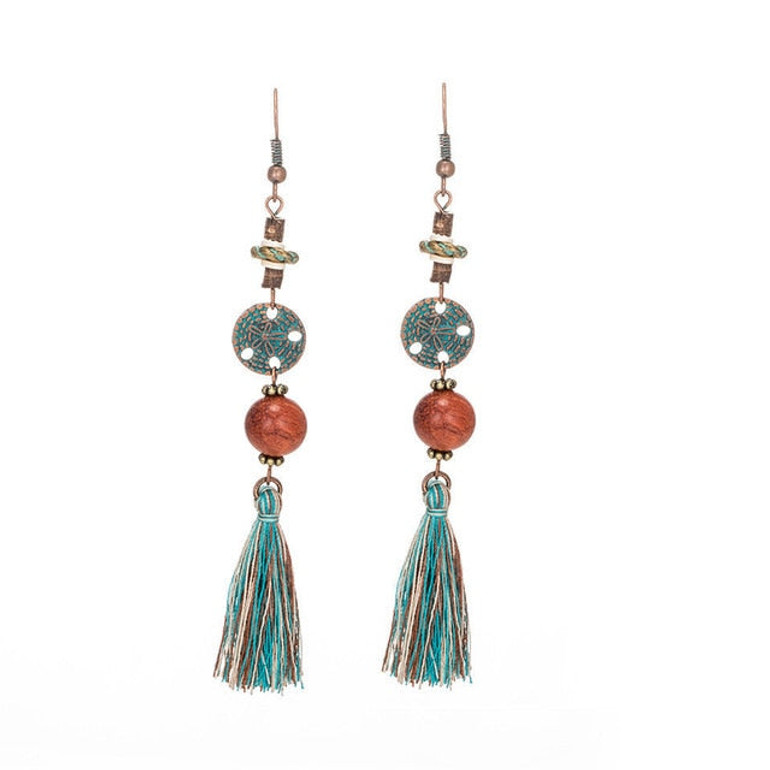 tassel long dangle drop earrings