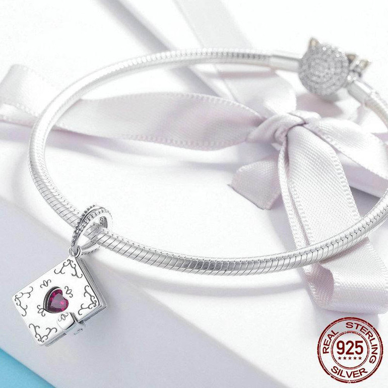 (925 Sterling Silver) Pendant Book Charm