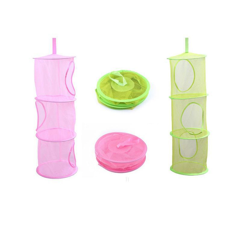 3 Shelf Hanging Storage Net Kids Toy Organizer Bag Bedroom Wall Door Closet