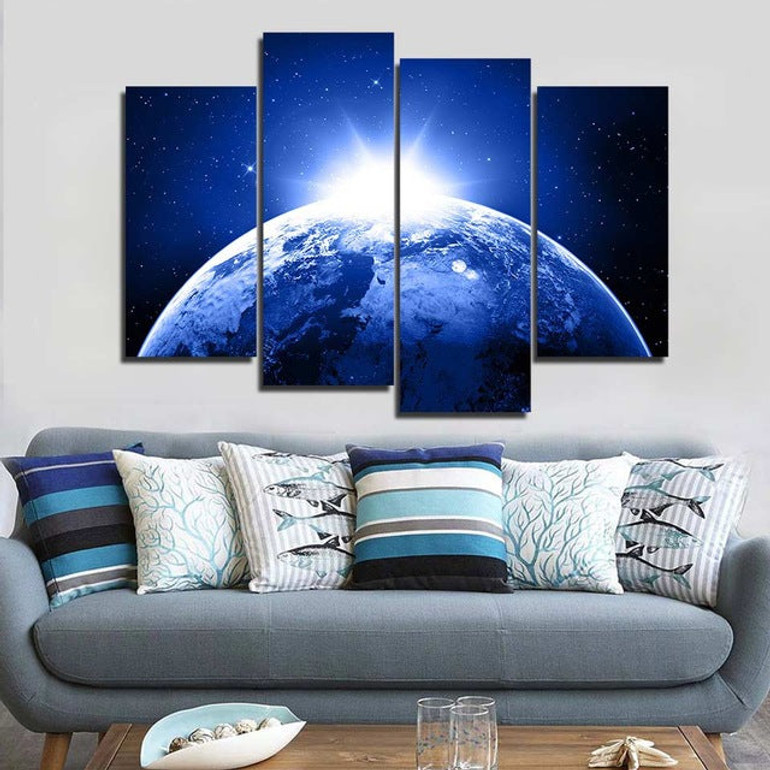 HD Printed canvas art earth planet stars space sunlight painting poster Home Decor wall pictures for living room Artsailing