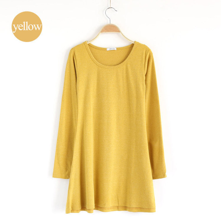 New Fashion Clothes Women Dress 100% Cotton Autumn Winter Dress Female Long Sleeve Dress O-Neck Woolen Dresses