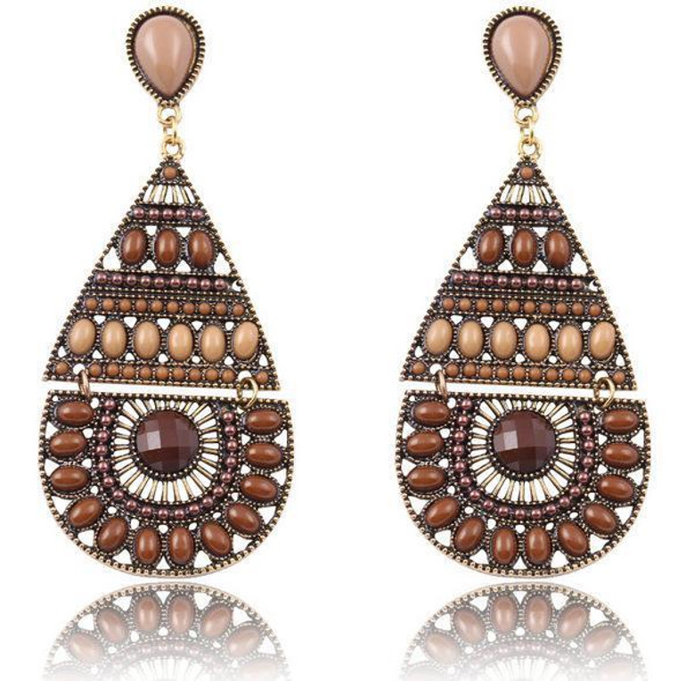 Bohemian Retro Colorful Rice Beads Handmade Earrings Jewelry