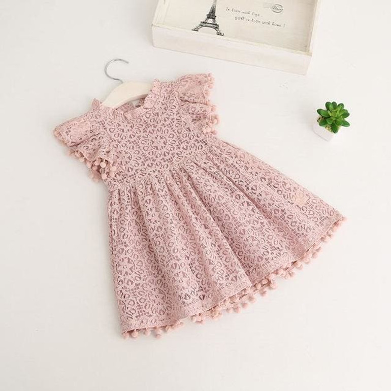 Hurave 2017 Summer girls dress lace dress for kids clothes fashion tassel dresses princess children
