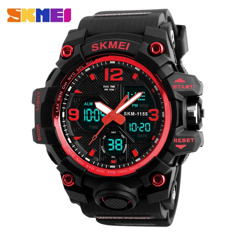 Fashion Sport Super Cool Men's Quartz Digital Watch Men Sports Watches SKMEI Luxury Brand LED Military Waterproof Wristwatches