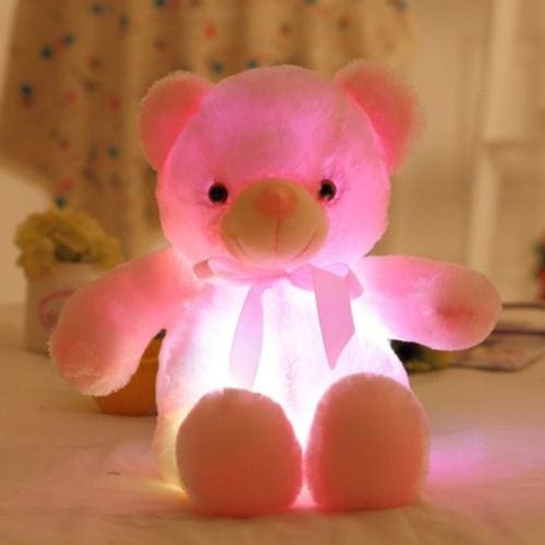 BOOKFONG 50cm Creative Light Up LED Teddy Bear Stuffed Animals Plush Toy Colorful Glowing Teddy Bear