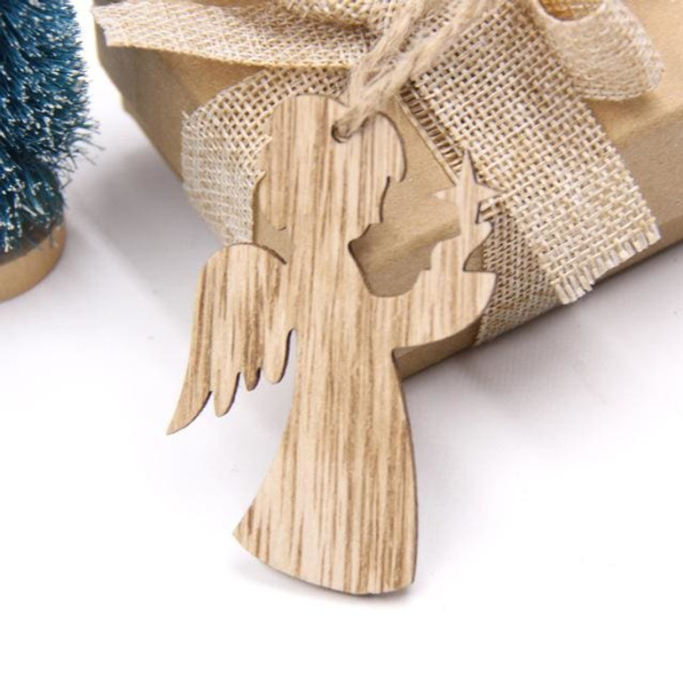 10PCS DIY Christmas Snowflakes&Deer&Tree Wooden Pendants Ornaments  Christmas Party Decorations Xmas