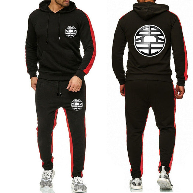 Dragon King Tracksuit Saiyan Style Hoodie and Joggers Black
