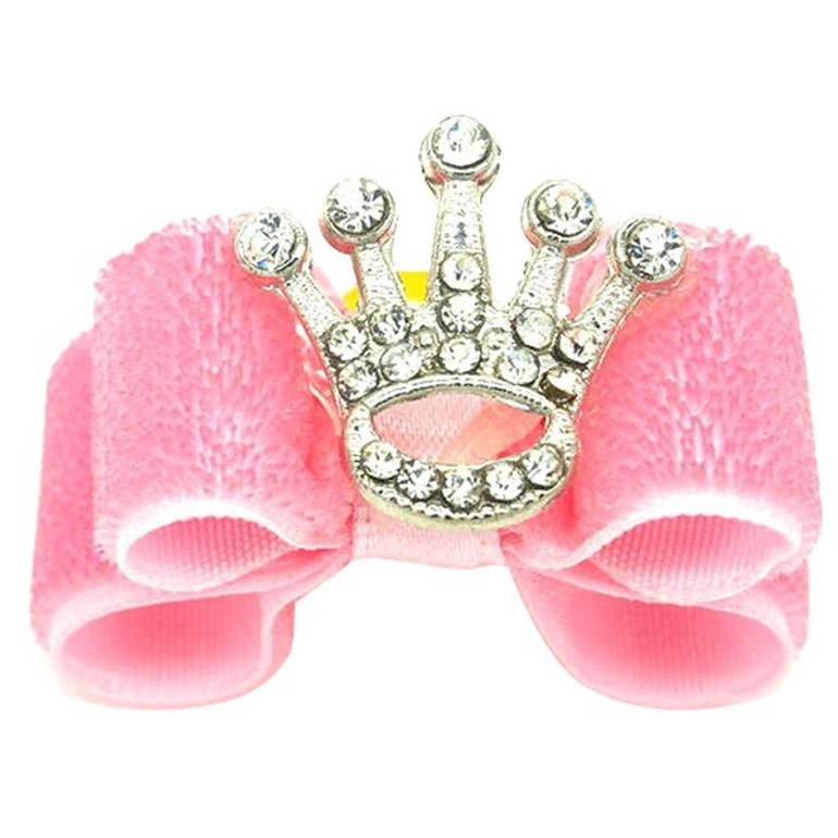 Dog Grooming Bows Crystal Crown Cat dog Hair Bows Small Pog Grooming Accessories Dog Hair Rubber Bands Pet Supplies