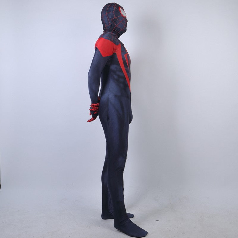 PS5 Spiderman Cosplay Black Jumpsuit Halloween Costume
