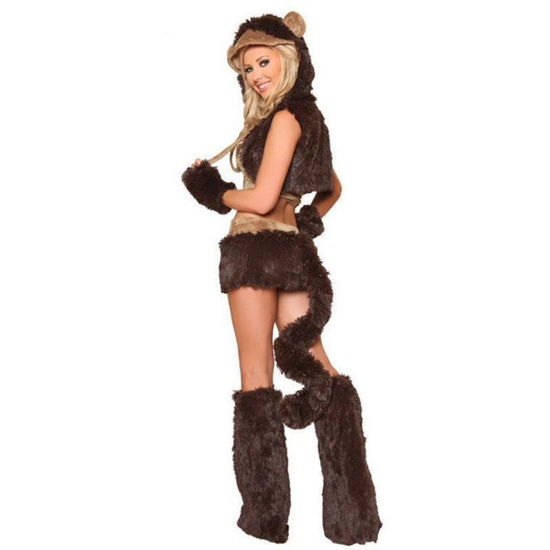 BFJFY Women Sexy Brown Monkey Cosplay Costume For Halloween