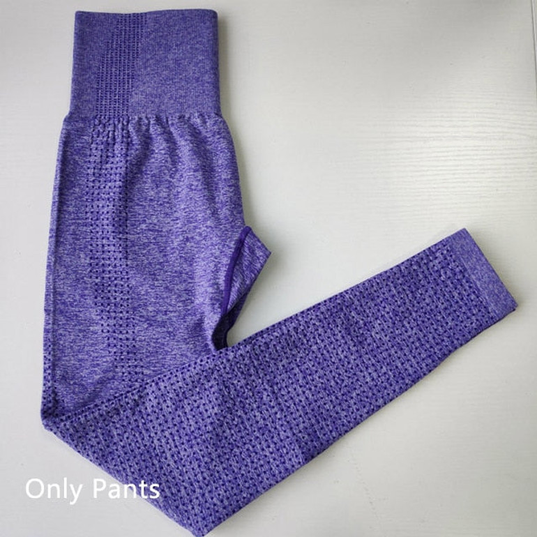 Seamless Yoga Suit 2 piece Sports Shirts Crop Top Seamless Leggings Sport Set Gym Clothes Fitness Tracksuit Workout Set Femme