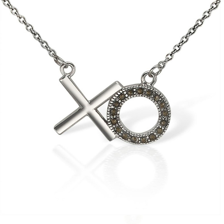 Sterling Silver "XO" Marcasite Necklace