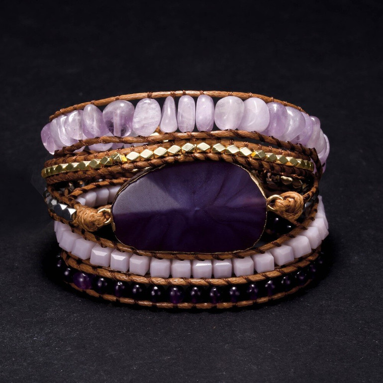 Crown Chackra Amethyst Bracelet