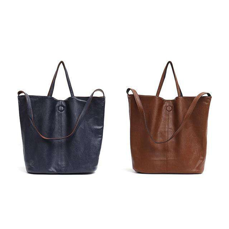 Reversible Vegan Leather Tote Bag