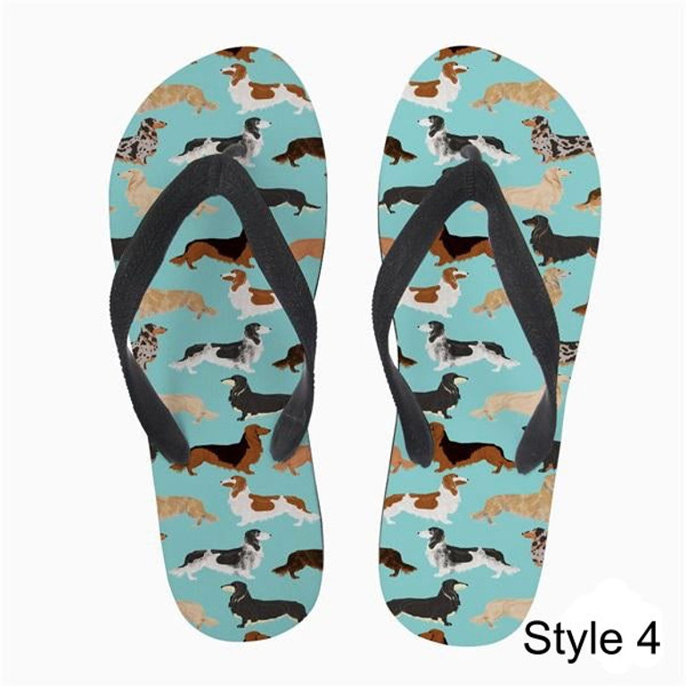 Summer Star Dachshund Flip Flops