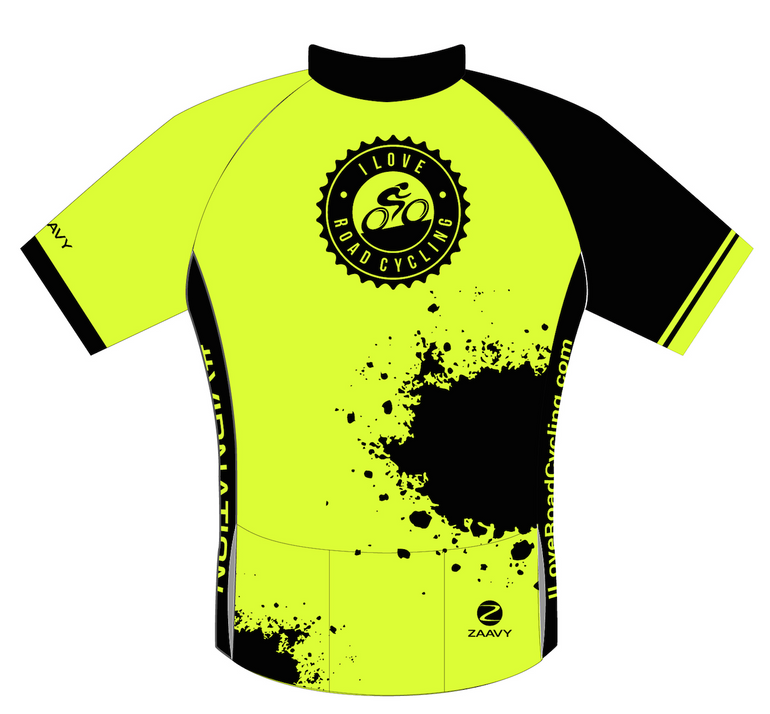 WOMENS I Love Road Cycling Hi Viz Splatter Club Fit Cycling Jersey