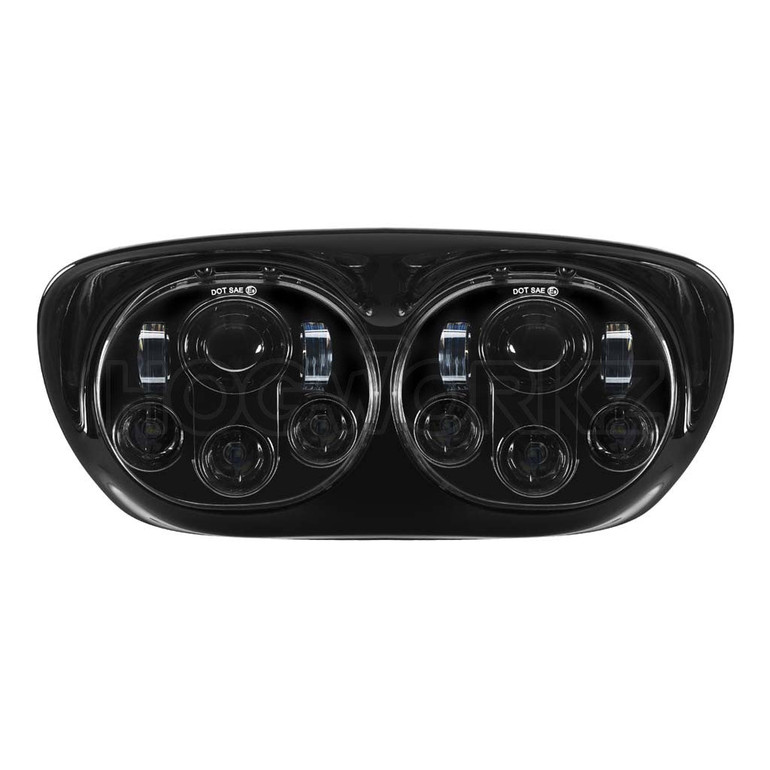 Hogworkz Harley Road Glide Dual 5 3/4" Blackout LED Daymaker Style Headlight