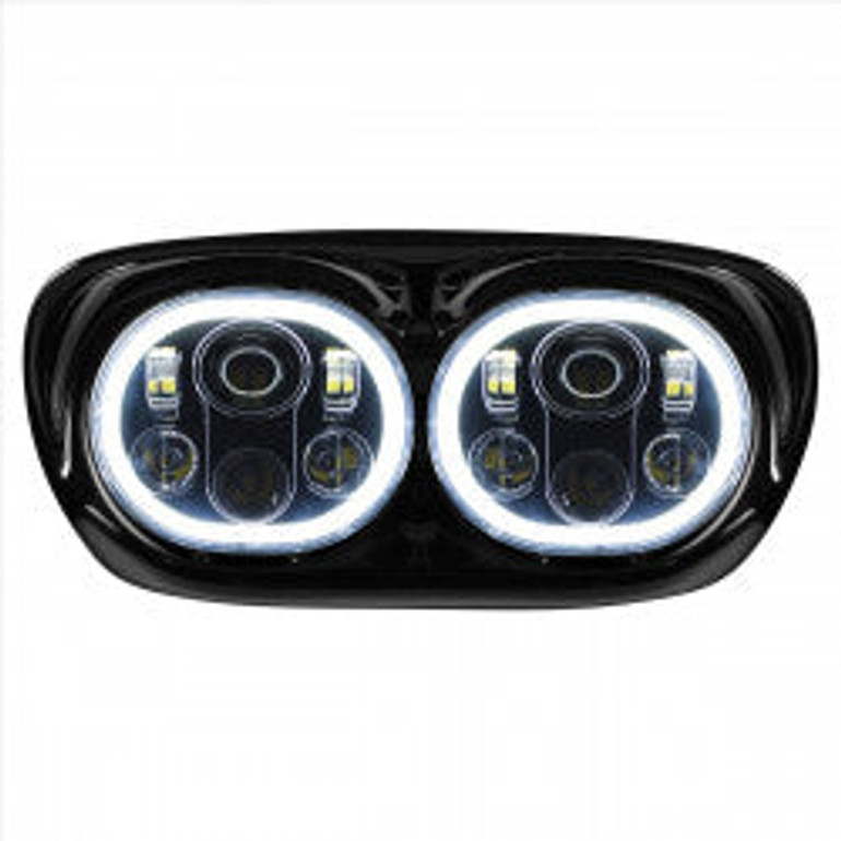 Harley Road Glide Dual Blackout Halomaker LED Headlight