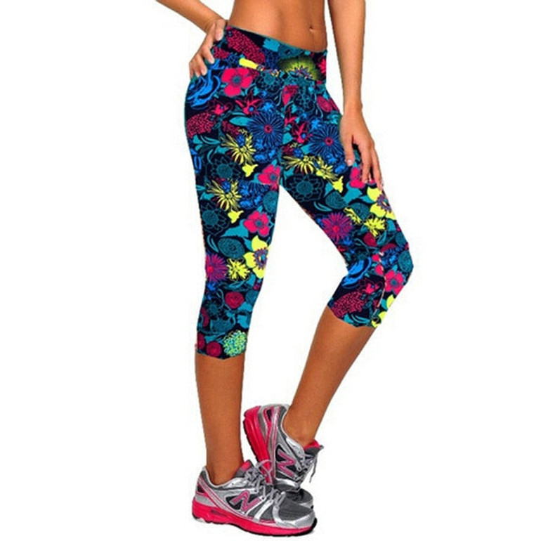 TOIVOTUKSIA Legging Women Print Summer Style Black Pants Capris Women Leggins Female Pants Thin and Soft Mid Calf Legging