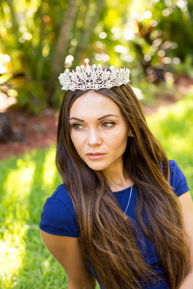 Bridal Pearl Crystal Tiara