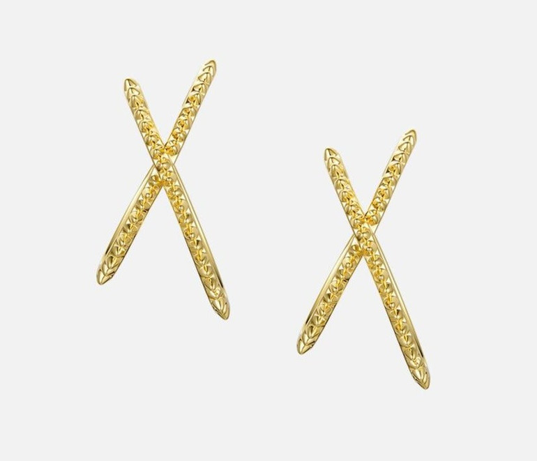 Punk Spike X Shape Ear Cuff Clip On Earrings