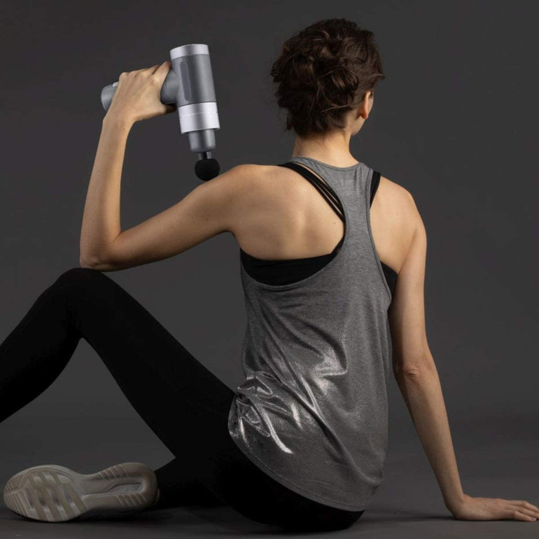 Muscle Massage Gun Handheld Percussion Massagers Back Leg Body Massage Deep Tissue Massager Gray