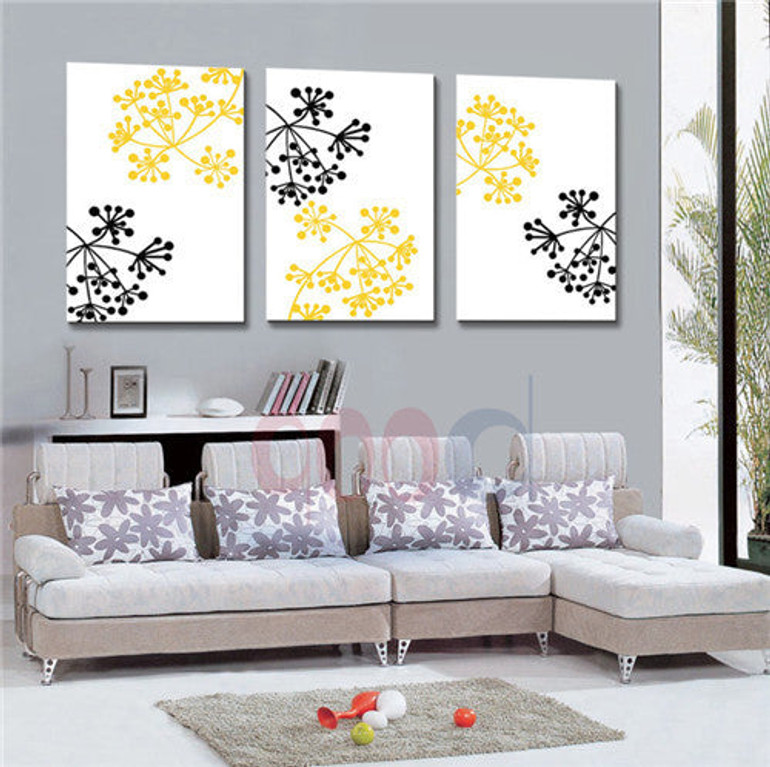Flower  Art Print Canvas Painting Poster, Wall Pictures For Living Room Home Decoration,  set of 3